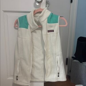 Vineyard Vines White and Teal Vest